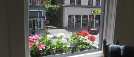 Window boxes along the front of the building  (369 Court NE).  
