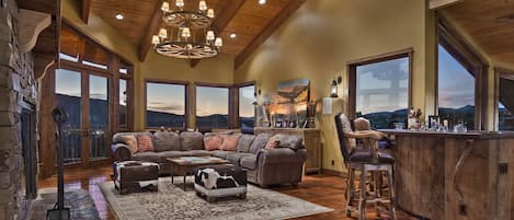 Spacious great room with views