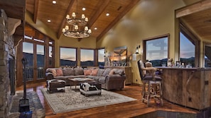 Spacious great room with views