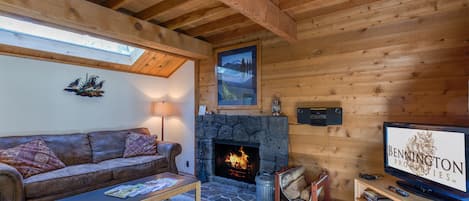 Living Room w/Wood Fireplace