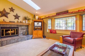 Living Room w/Wood Fireplace