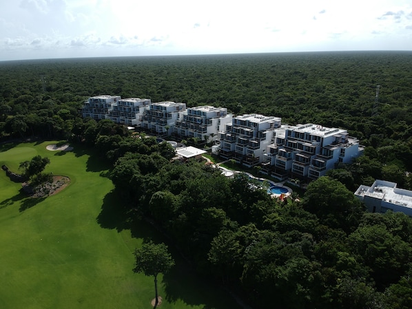 Aerial View of Terrazas Apartments at Bahia Principe Resort