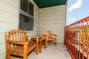 Private balcony accessible from the living room.