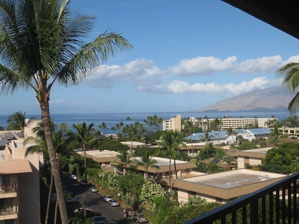 Balcony View - Ocean view from balcony and views of West Maui.