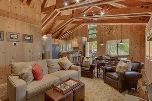 Vaulted ceilings allow bright light
