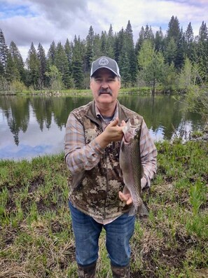 Guest caught our 3yr old trout 17" 2 plus lbs.