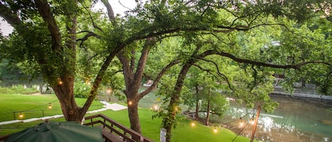 Backyard deck overlooking the Guadalupe River