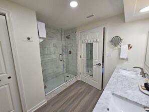 Completely remodeled master bathroom with walk in shower