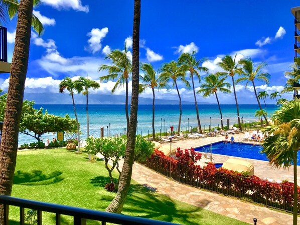 From lush lawns to a sparkling pool and endless ocean blues?this view brings Maui?s magic right to your door   KS-258