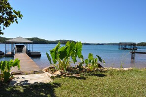 Looking at the dock and Lake Keowee.