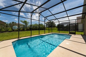 Pool view showing view and spaciousness between neighboring homes