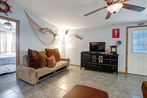 Living Area - Living room featuring mounted fish décor for costal touches
