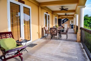 Large porch for relaxing or meals