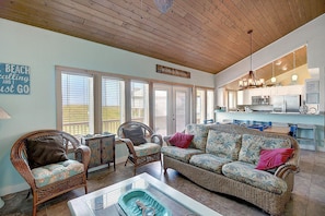 Indoor - Upstairs living, dining and kitchen
