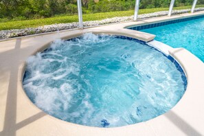 bubbling spa is very welcoming.