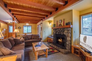 Living Room w/Wood Fireplace