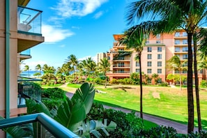 Lanai view of ocean and walking paths.