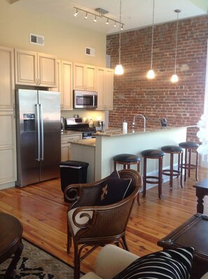 Kitchen with bar seating