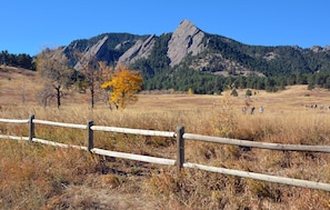 View of the Flatirons at Chautauqua Park