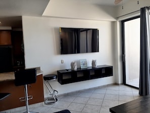 New 65” Smart TV in living room