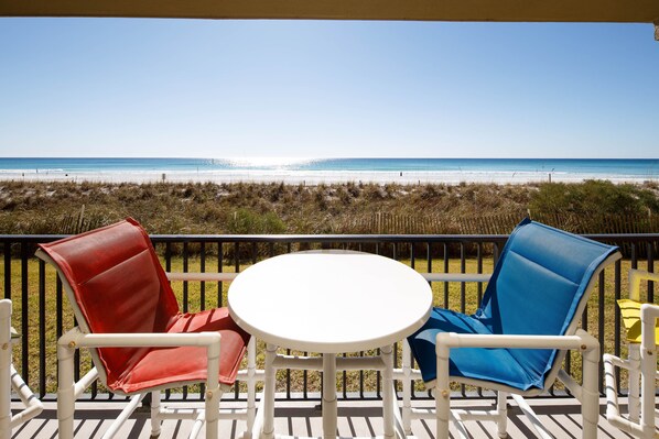Patio view - Yes, you are RIGHT ON THE BEACH!