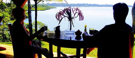 Morning Coffee looking at the peaceful Caribbean water