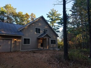 Front of the lake house.