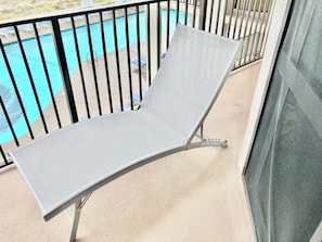 A nice chaise lounger to relax in after a day at the beach!