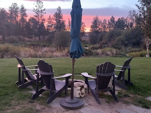 Near the back patio is our in-ground fire pit for great marshmallow roasting!