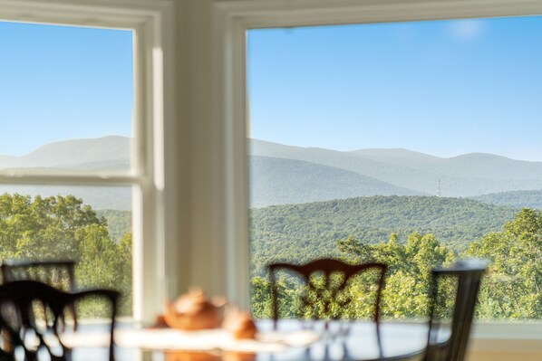 View from the dining room of the Shenandoah Mountains.