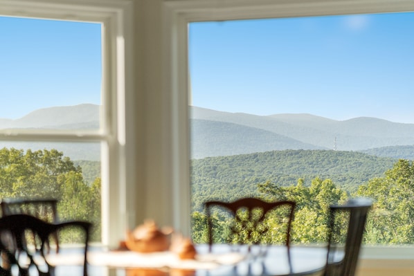 View from the dining room of the Shenandoah Mountains.
