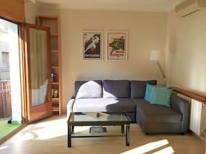 Sunny lounge area with comfy corner sofa