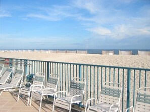 Plenty chairs for everyone on pool deck
