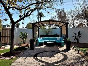 View of Pergola from Dining Room