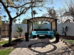 View of Pergola from Dining Room