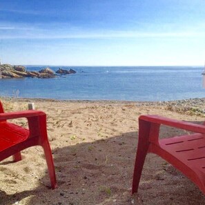 Red Chairs on our beach 