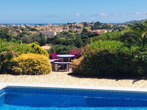 Villa Tranquila - views to Calonge village, Castle, sea, beach and mountains.