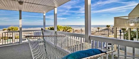 Amazing oceanfront views from the balcony hammock