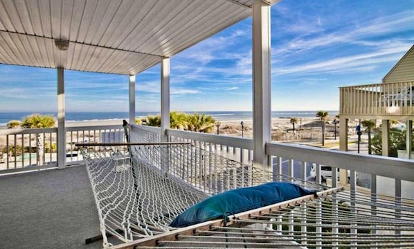 Amazing oceanfront views from the balcony hammock