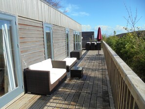 View along decking
