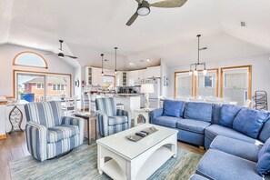 Top-Level Living Room with Deck Access