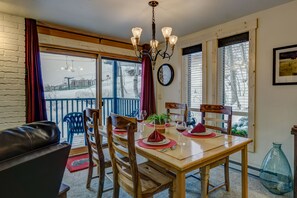 dining area with patio access