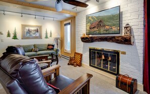 living room with fireplace