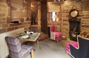 Ground floor: Dining room with wood burning stove
