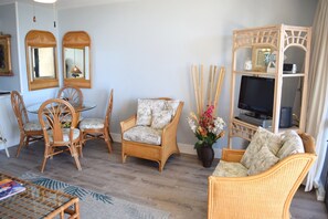 Living area with flat screen tv and plenty of seating