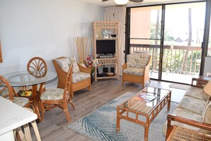 Ocean view one bedroom with tropical and island style decor