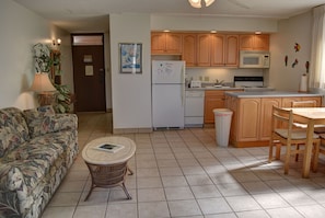 Living room and kitchen