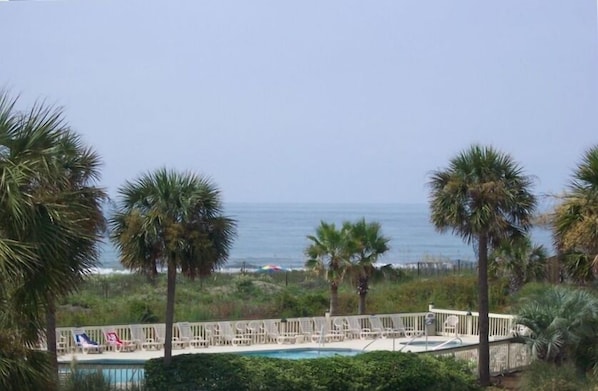 Great view from balcony, LR, kitchen,...