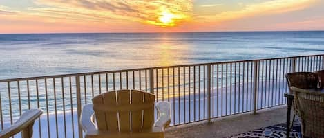 Amazing sunsets from the spacious balcony