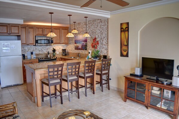 Beautifully remodeled living and kitchen